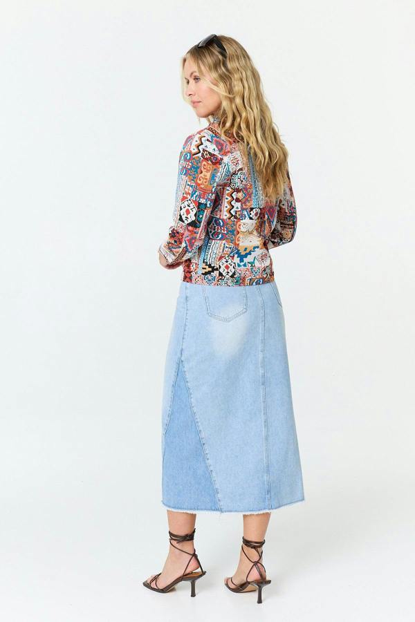 Red | Embroidered Texture Button Front Jacket