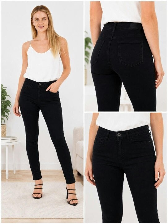 Smart Living Set of 2 Ladies 5 Pocket Skinny Jeans - Black