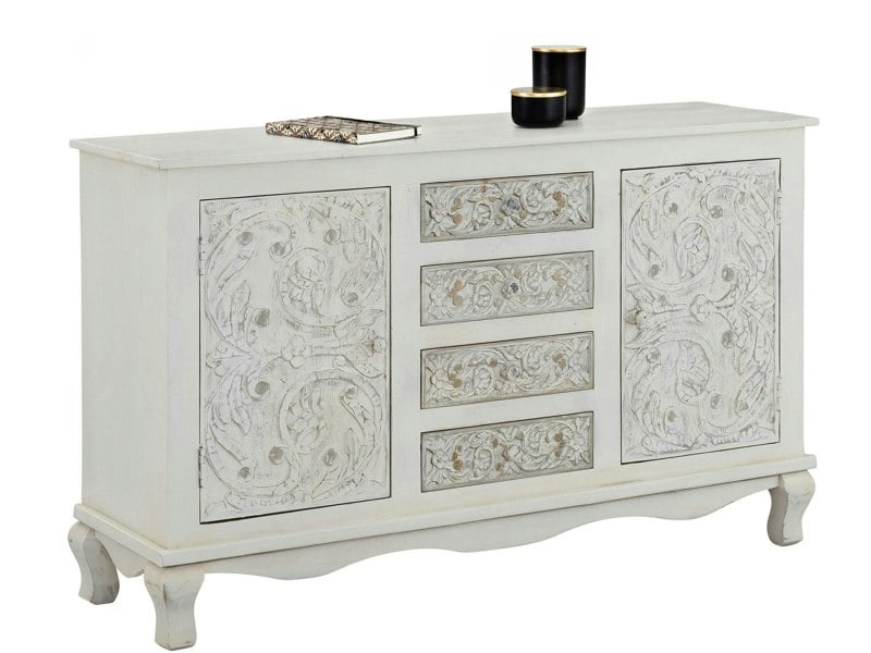 Dorel Home Rajat Sideboard 2D4DR in White Grey