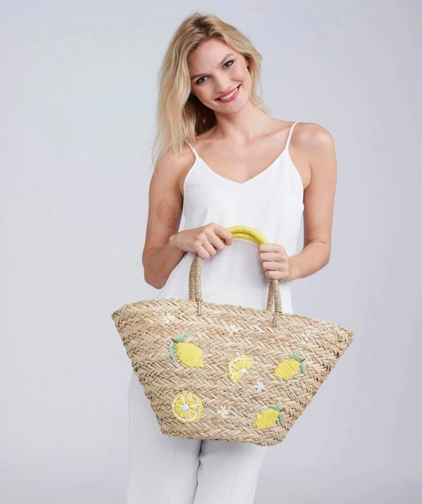 Pia Rossini Citrus - Straw Beach Basket