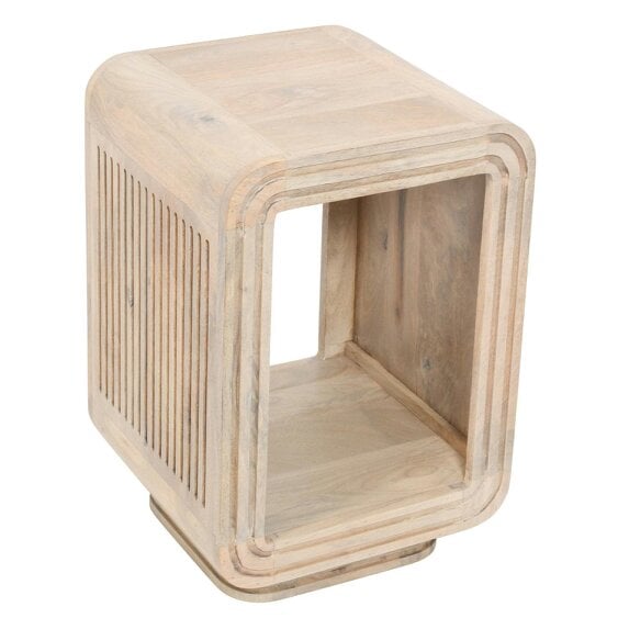 Wyld Haus Arizona Carved Natural Mango Wood Open Bedside Table