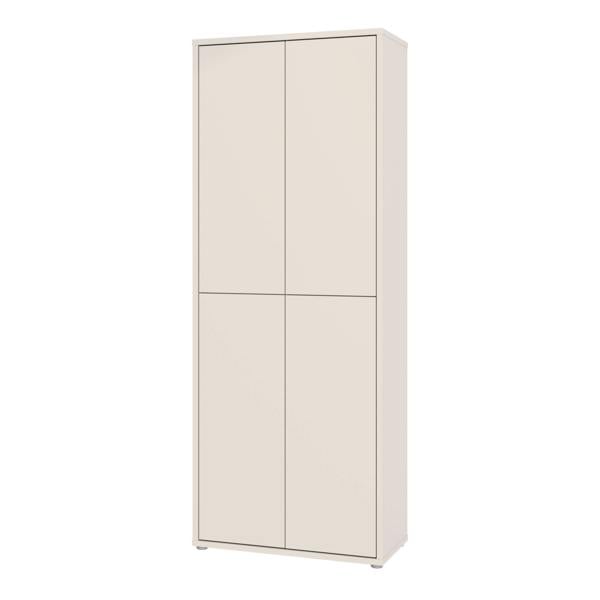 Furniture To Go Alice Springs Tall Shoe Cabinet with 4 Doors Push-to-Open in Sand