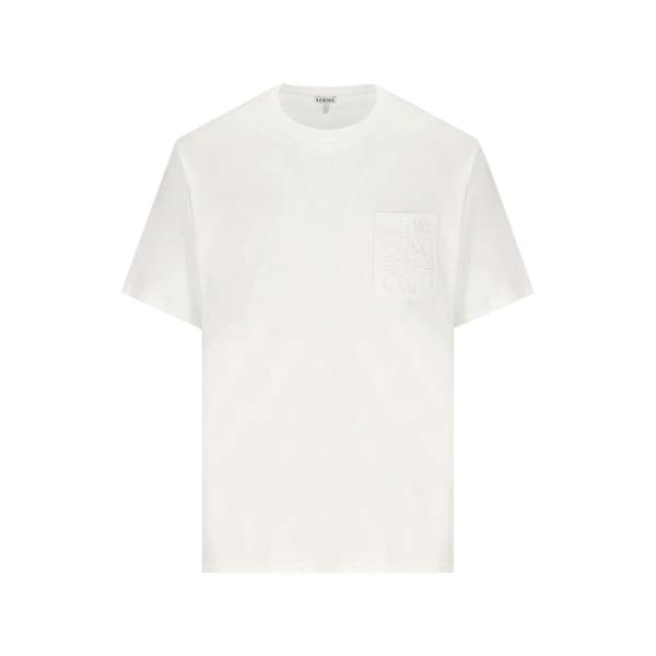 Loewe Logo Embroidered Pocket T-Shirt   in  White