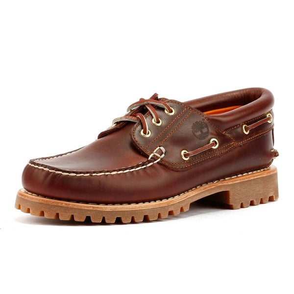 Timberland Authentic 3 Eye Classic Lug Leather Men's Boat Shoes - Burgandy