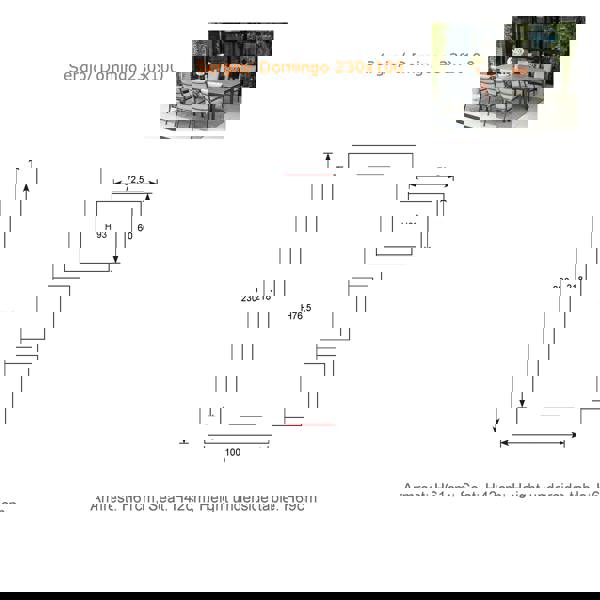 Garden Impressions Domingo 6 Seater Dining Table with Sergio Dining Chairs - Sand Cushions
