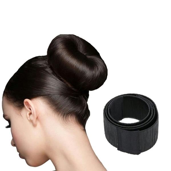 Aquarius Hair Bun Maker Donut Ring Black Lightweight Easy Updo Styling Tool Ring