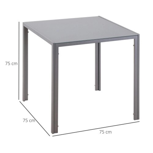 Wyld Haus Conona Metal Grey Square Glass Dining Table For 2 To 4 People