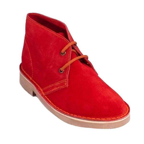Roamers Adults Unisex Real Suede Unlined Desert Boots - Red - 