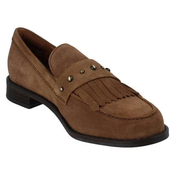 Clarks Ladies Clarks Suede Stud Detailed Loafers Hana Loafer