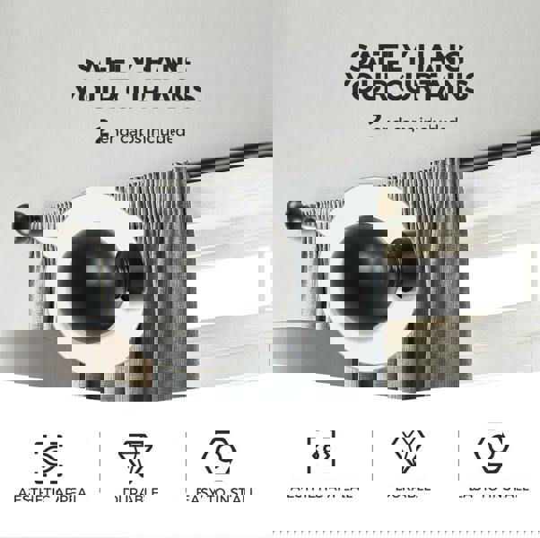 Marlow Steel Curtain Rod Quiet Rail Pole Set Extendable Adjustable Home Hotel