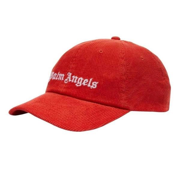 Palm Angels Logo Corduroy Baseball Cap - Red - 