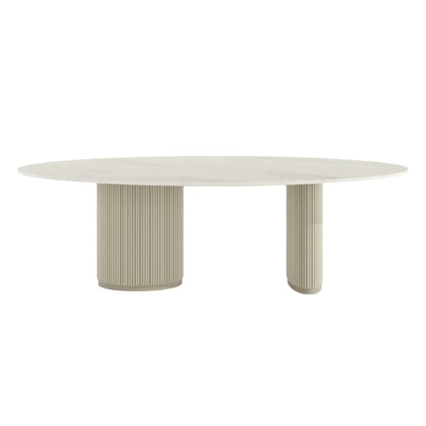 Lustre Luxury Natural Stone Top Dining Table – Elegant & Sophisticated - Option A