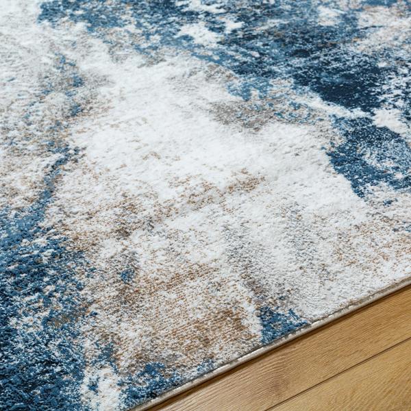 Livabliss Allegro-Abstract Blue Grey Brown Modern Marble Rug