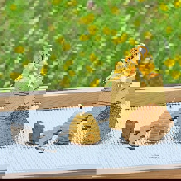 Beeswax Beehive Candle Detail