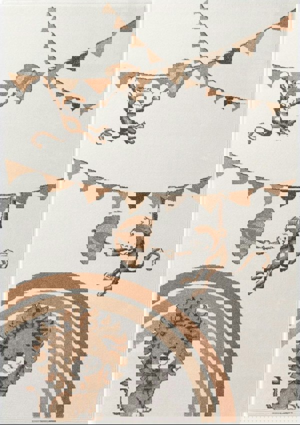 Kids rainbow rug, Heat-insulating, Soft pile, Cream colour | THE RUGS