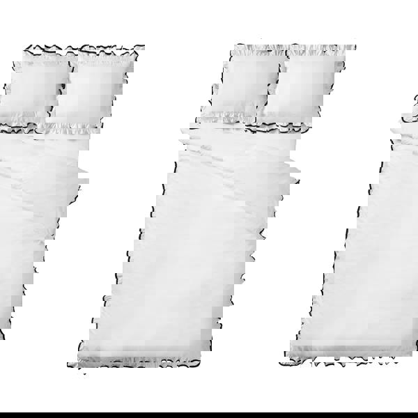 Catherine Lansfield So Soft Mono Frill Duvet Cover Set White / Black