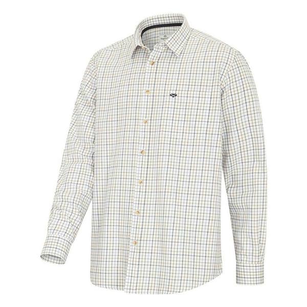 Hoggs of Fife Inverness Tattersall shirt in Navy, blue, brown and white designed for farmers and shooters