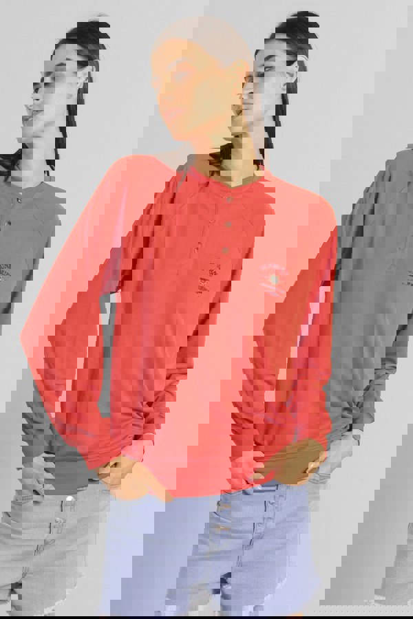 ENORSIA Henley Button Up Long Sleeve Sweatshirt