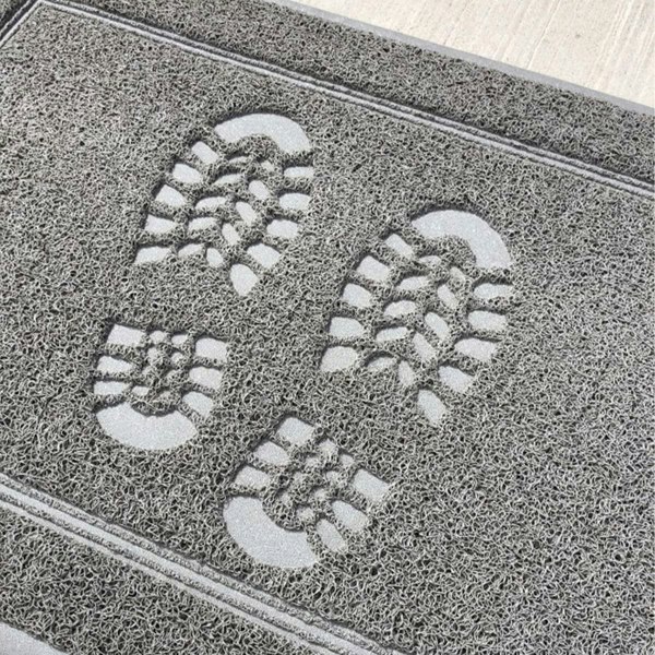 Oseasons Footprints Large Sanitizing Doormat in Grey