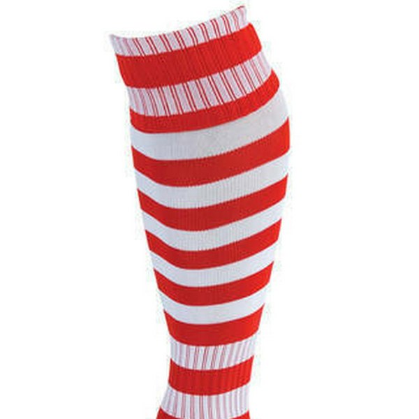 Precision Unisex Adult Pro Hooped Football Socks - Red/White