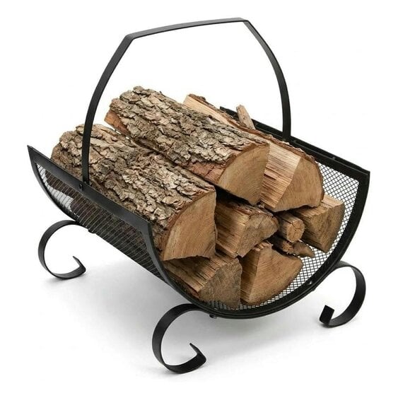 Heavy Duty Steel Firewood Rack Log Holder Handle
