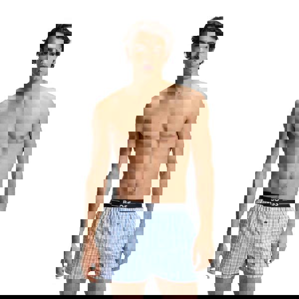 Boss Mens Cotton Pyjama Shorts (Pack of 2) - Blue - 