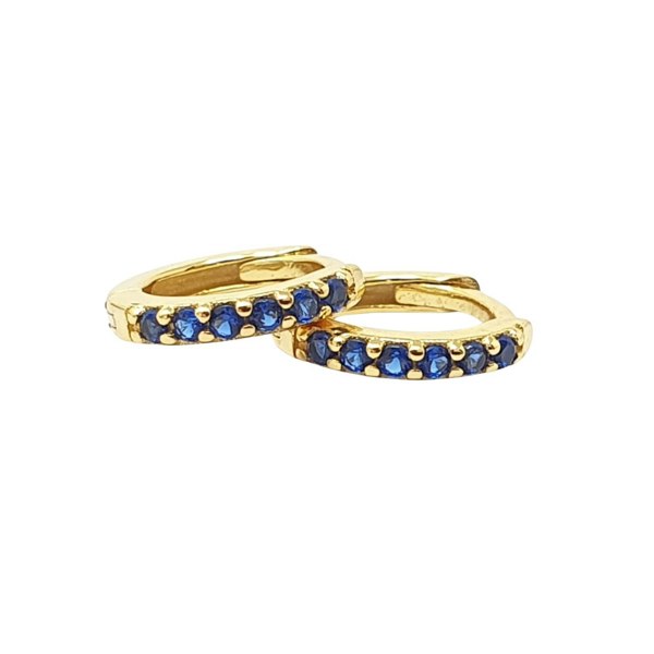 Sapphire September Birthstone Huggie Hoop Earrings