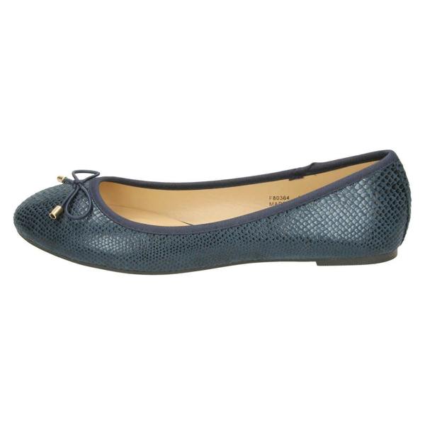 Spot On Ladies Spot On Bow Trim Ballerinas