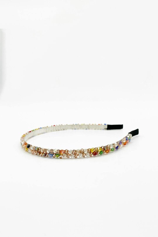 SVNX Two Tone Crystal Beaded Headband in Multi