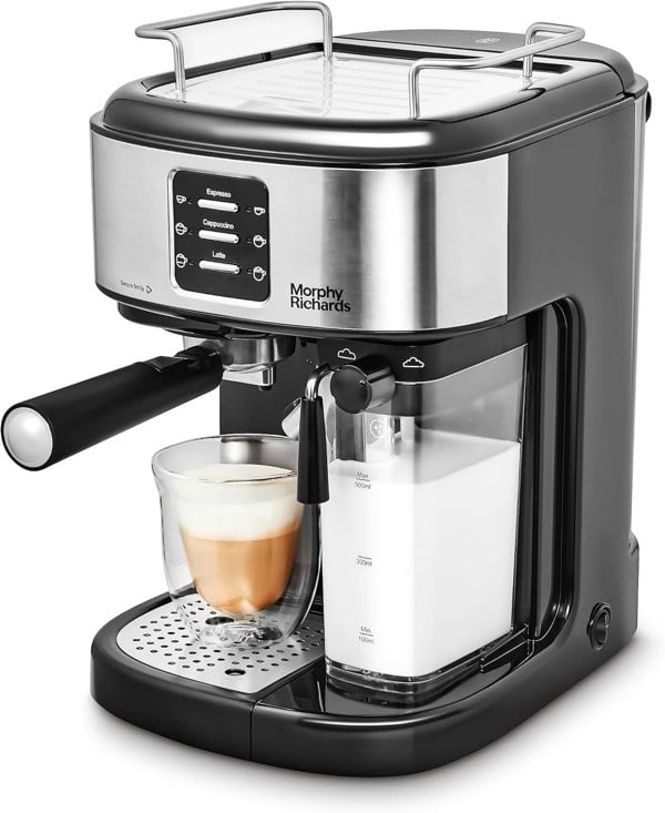 Morphy Richards Traditional Pump Espresso Coffee Machine and Milk Frother