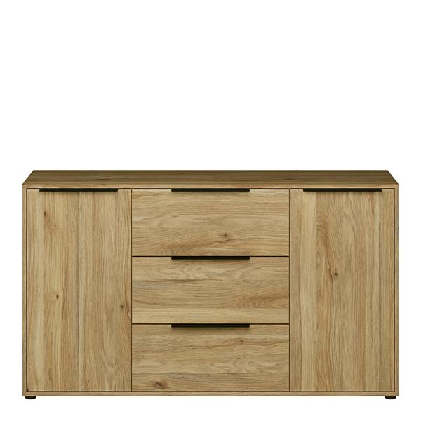Furniture To Go Orkney 3 Drawer Sidebaord with 2 Doors in Mauvella Oak