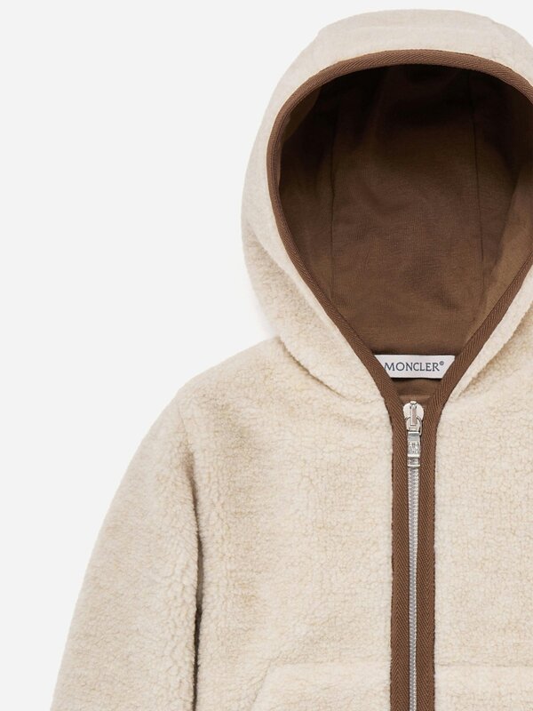 Moncler Enfant Baby Boys Teddy Fleece Zip Up Top in Beige