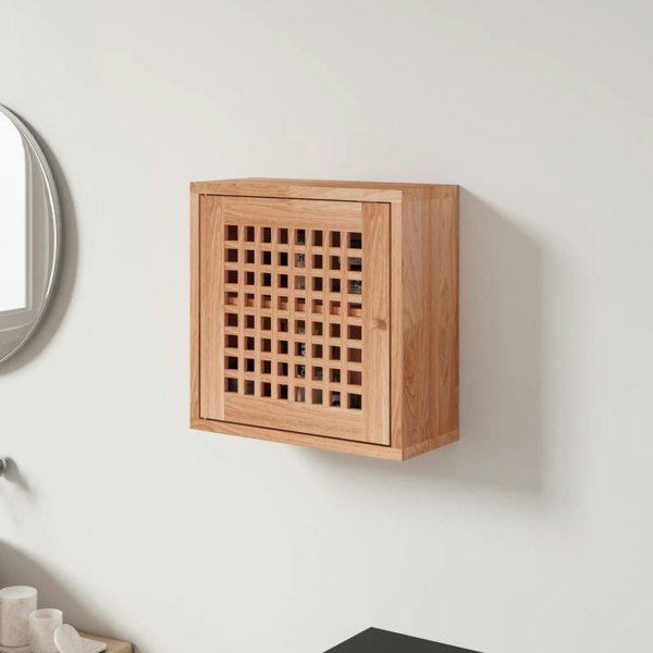 Berkfield Wall Cabinet 42x18x42 cm Solid Wood Walnut