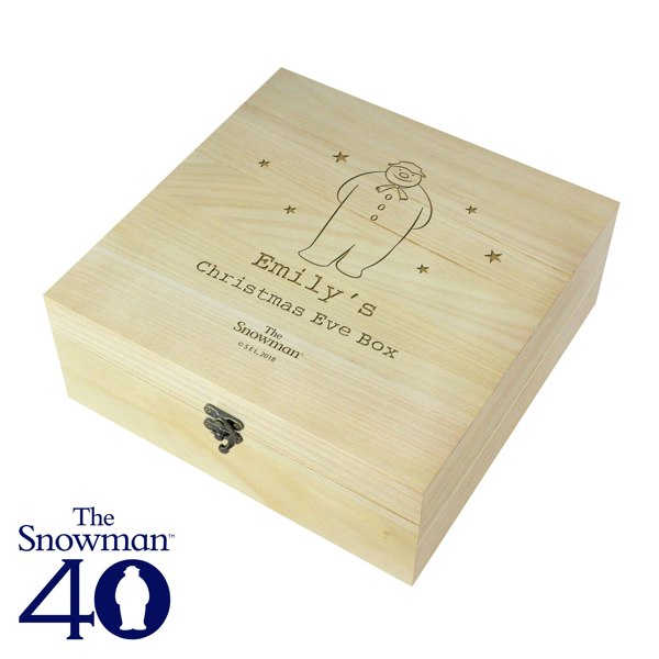 Personalised Memento Company Personalised The Snowman Large Wooden Christmas Eve Box