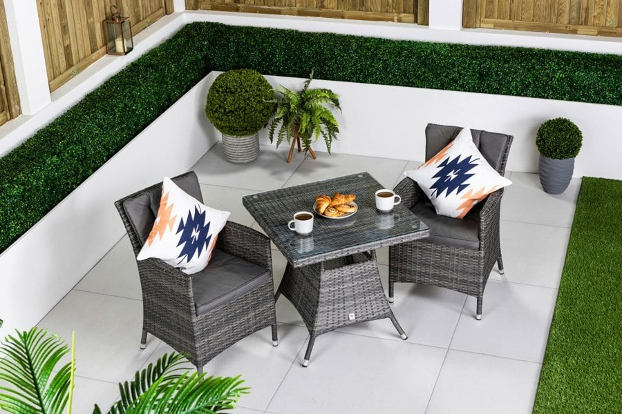 Giardino Savannah Rattan Garden Bistro Set Patio Table and Chairs Furniture