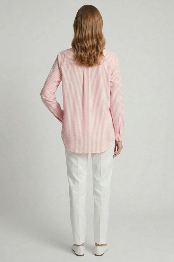 Pink | Striped Sparkle Detail Long Sleeve Shirt
