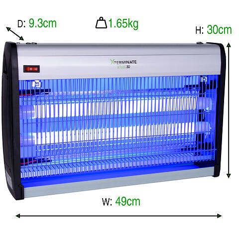 Xterminate Indoor Insect Fly Killer Zapper LED Low Energy Attracting UV Light Electric 30w