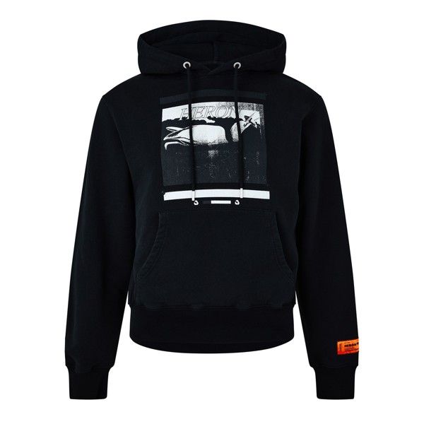 Heron Preston Graphic Print Logo Hoodie - Black