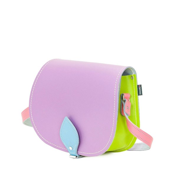 Zatchels Handmade Leather Saddle Bag - Pastel Kaleidoscope