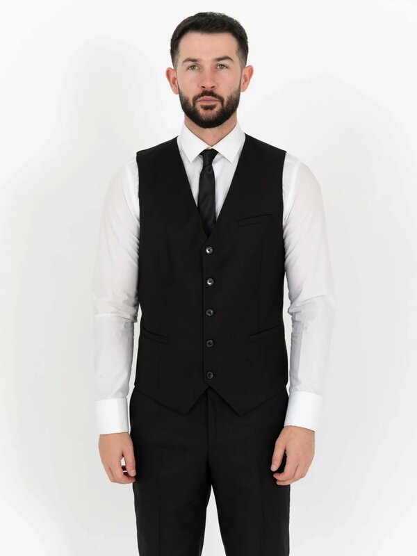 V2 Classic Henry - Black Three Piece Suit