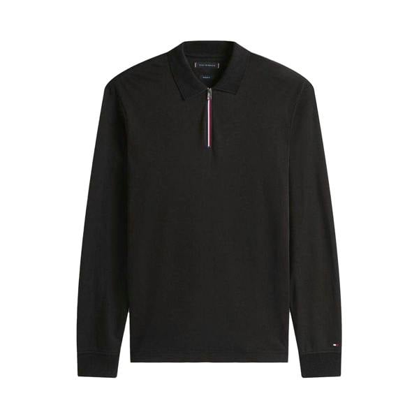 Tommy Hilfiger Mens Long-Sleeved Polo Shirt - Black - 