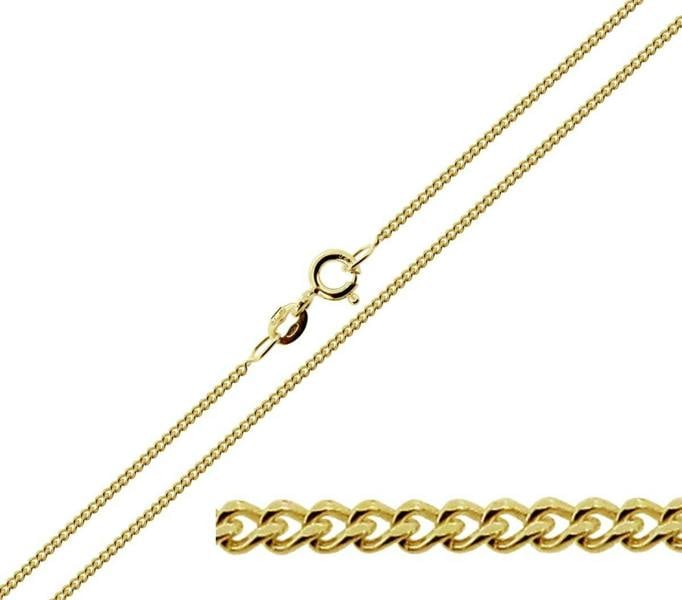 9ct Yellow Gold Plated 1.4mm Diamond Cut Curb Chain - Love Silver Jewellery