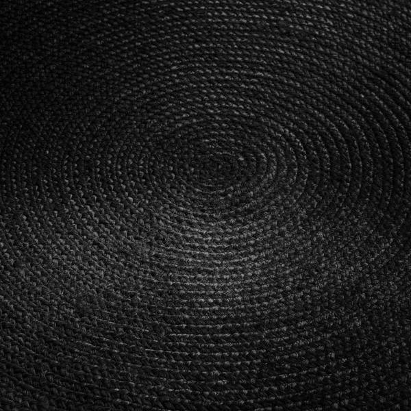 Braided Jute Rug Round Rangpur Black