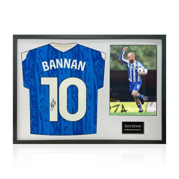 Barry Bannan Signed Sheffield Wednesday 25/26 Shirt Classic Frame w/ Fan Style Numbers