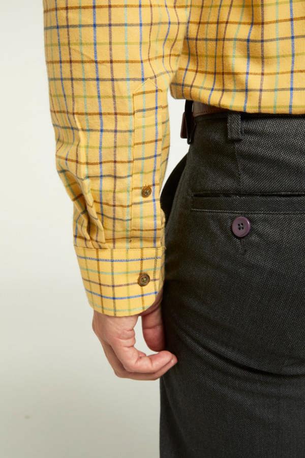 Mustard Tattersall Check Warm Handle Shirt