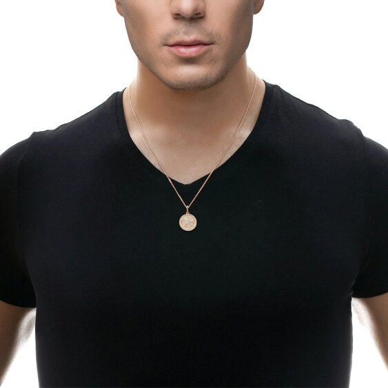 Christopher James of London 9ct Rose Gold Plated St Michael Medal With Optional Engraving and Chain