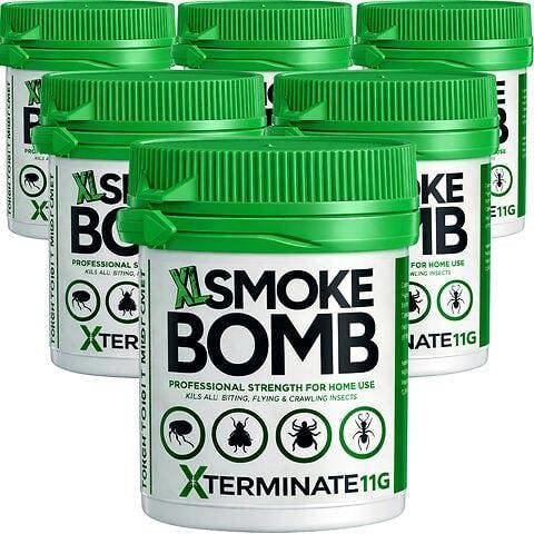 Xterminate XL 11g Smoke Bomb Fogger Insect Killer For Fleas, Bed bug, Moths, Cluster Fly, Silverfish, Carpet Beetle x 6