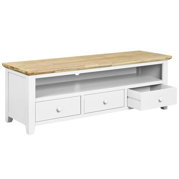 Statement Furniture Florence Large Wooden TV Stand with 3 Drawers and Shelf