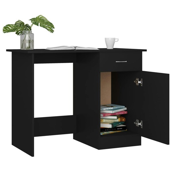 Berkfield Desk Black 100x50x76 cm Engineered Wood