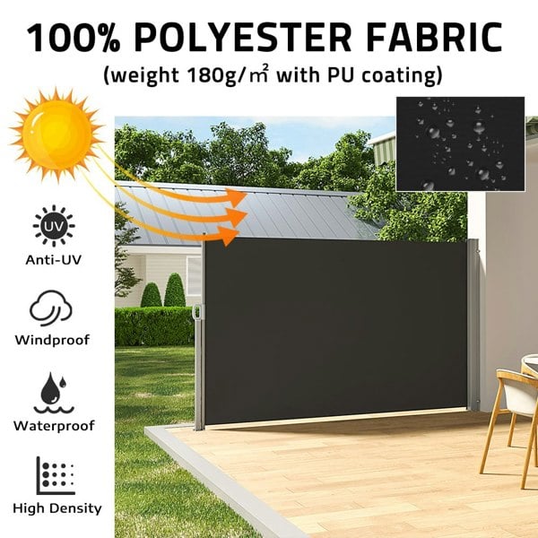 Retractable Single Side Awning - Grey Awnings Living and Home